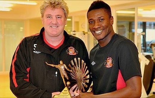 Steve Bruce and Asamoah Gyan