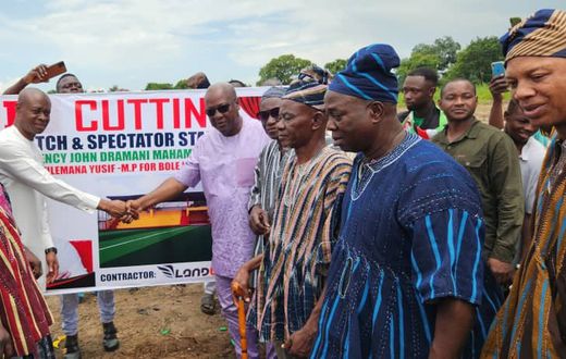 Mahama breaks ground for 500-seater sports complex in Bolew Bamboi