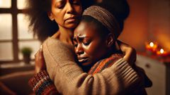 DALL·E-2024-09-11-100757-A-touching-scene-of-a-Black-woman-hugging-her-mother-while-in-tears