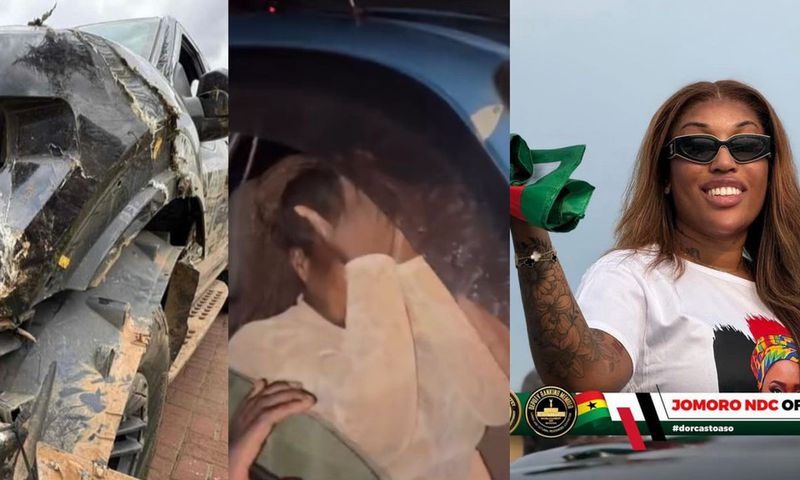 Jomoro MP Dorcas Affo-Toffey and Entourage Narrowly Escape Accident on Takoradi-Cape Coast Highway
