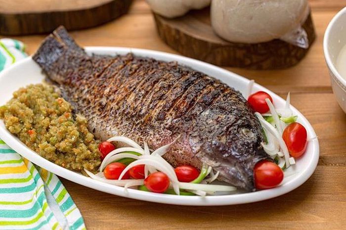Banku and grilled tilapia