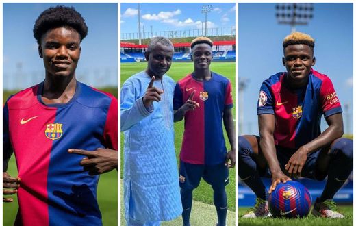 Photos: Barcelona unveil Ghanaian youngsters David Oduro and Abdul Aziz Issah