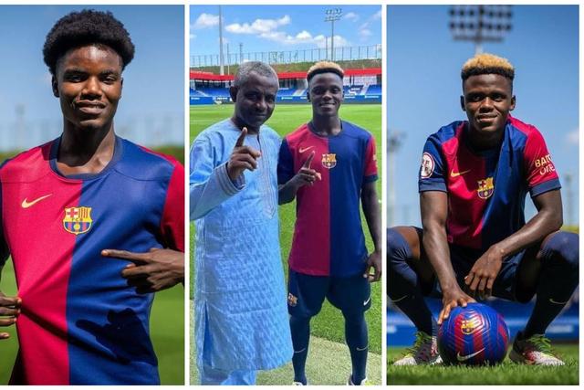 Photos: Barcelona unveil Ghanaian youngsters David Oduro and Abdul Aziz Issah