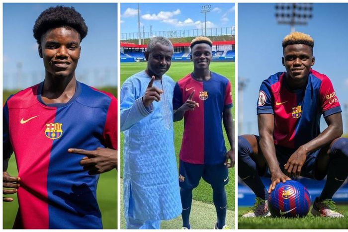 Photos: Barcelona unveil Ghanaian youngsters David Oduro and Abdul Aziz Issah