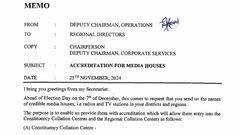 Only 12 media houses allowed at regional collation centres – EC