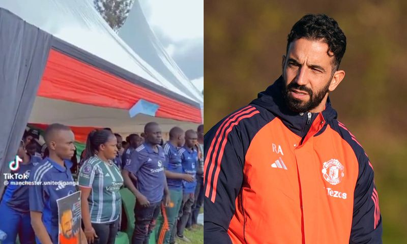 Manchester United fans in Uganda hold a prayer for Ruben Amorim