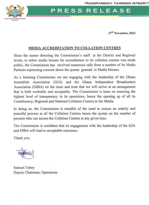 EC to revise media access restrictions at collation centres amid backlash