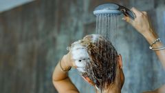 A woman in the shower