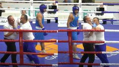 Boxing coach angrily storms ring, attacks referee during bout (Video)