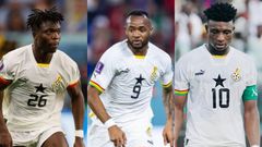 Alidu Seidu, Jordan Ayew and Mohammed Kudus
