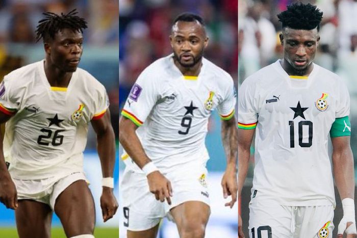 Alidu Seidu, Jordan Ayew and Mohammed Kudus