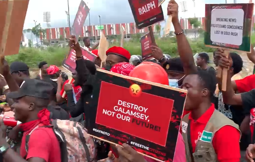 Ghanaians protest against illegal mining to save water bodies, farmland, forests