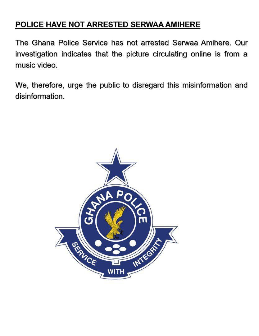 Ghana Police debunks report on Serwaa Amihere's arrest
