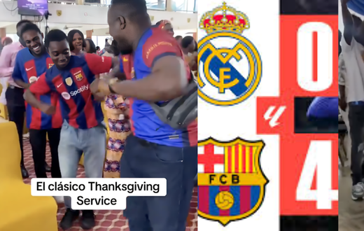 Video: Barcelona fans offer thanksgiving with GH₵20 in church for beating Real Madrid