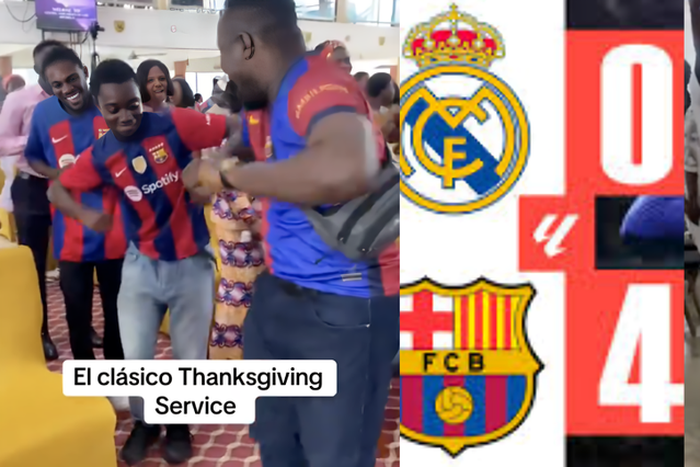 Video: Barcelona fans offer thanksgiving with GH₵20 in church for beating Real Madrid