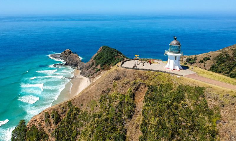 Cape Reinga Lighthouse on New Zealand's North Island is a place of spiritual significance for Maori.