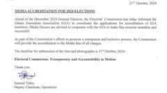 Election 2024: EC partners with GJA to facilitate media accreditation for journalists