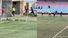 Video: Referee, 2 assistants run for their lives as angry soldiers of military team chase them