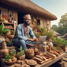 A digital-savvy traditional medicine practitioner. This image was generated using an AI model.