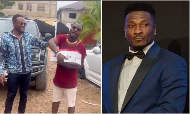 Asamoah Gyan celebrates troubled Funny Face with special cake on his birthday (Video)