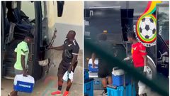 Fans react as local players carry ice chest at Black Stars training ahead of Sudan game