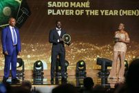 Sadio Mane picking up his second African Player of the Year at the 2022 CAF Awards