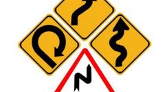 Sharp Bend Ahead Signs