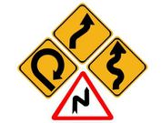 Sharp Bend Ahead Signs