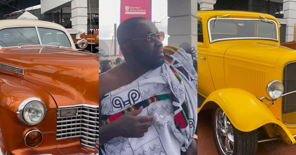 Kwame Despite flaunts fleet of vintage cars at his mother-in-law's ...