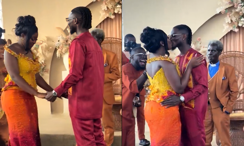 Ghana defender Gideon Mensah weds long-time girlfriend in colourful ceremony (Video)