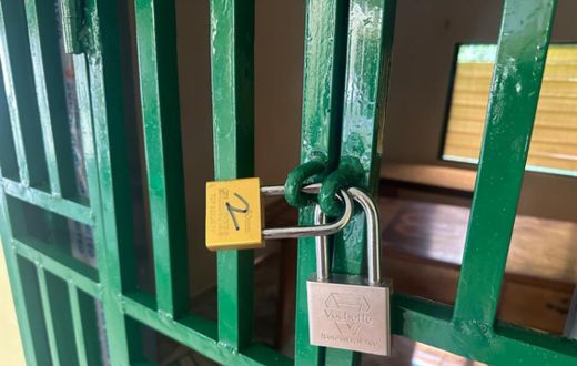 A/R: Over 15 armed men storm Bekwai, lock Forestry Commission office over mining clampdown 
Photo| JoyNews