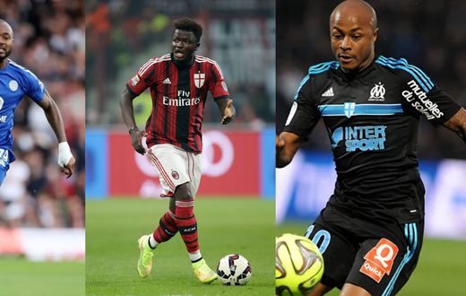 Jordan Ayew, Sulley Muntari and Andre Ayew