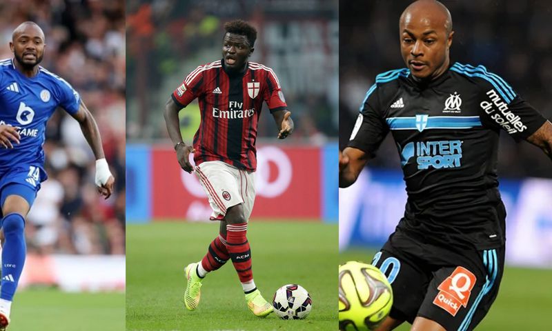 Jordan Ayew, Sulley Muntari and Andre Ayew