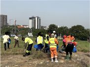 The Buz Stop Boys Cleaning up the Area Around the Airport in Collaboration with Ghana Airport. (Picture: Zoe Geissler)