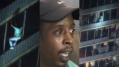 Incredible story of the man who climbed a 19-storey building on fire to save his mom