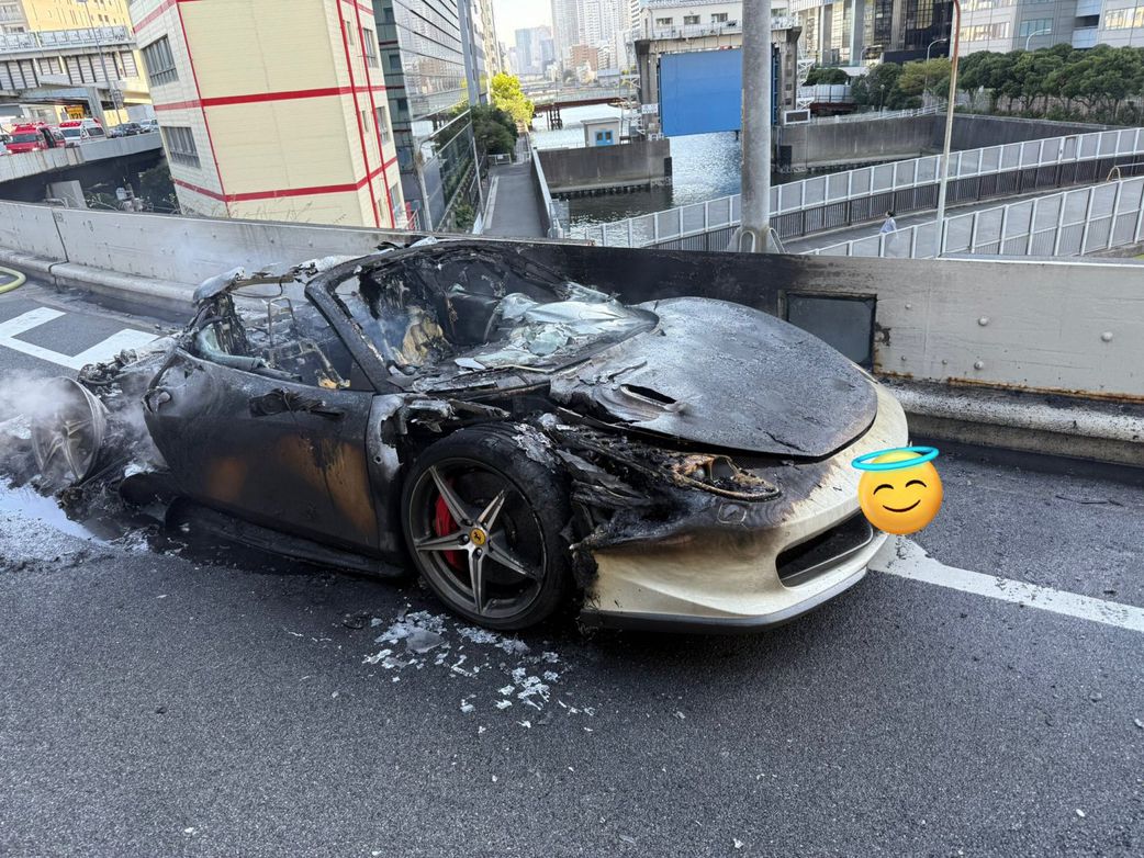 Music producer loses 10 years' savings as GHC4.7m Ferrari burns on first drive