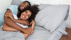 A couole cuddling