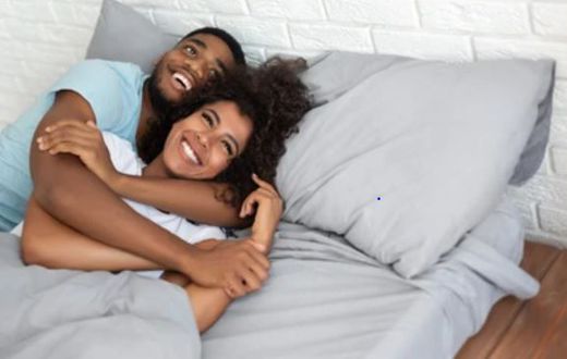 A couole cuddling