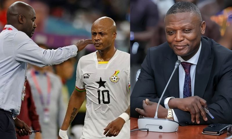 Otto Addo, Andre Ayew and Kofi Adams