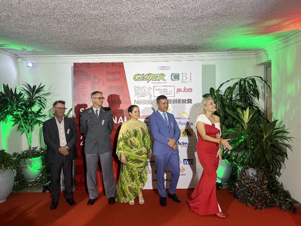 Swiss Ambassador to Ghana, Her Excellency Ms Simone Giger speaks at the Swiss National Day 2025, held at the Swiss Residence in Ridge, Accra, on 29 August 2025.