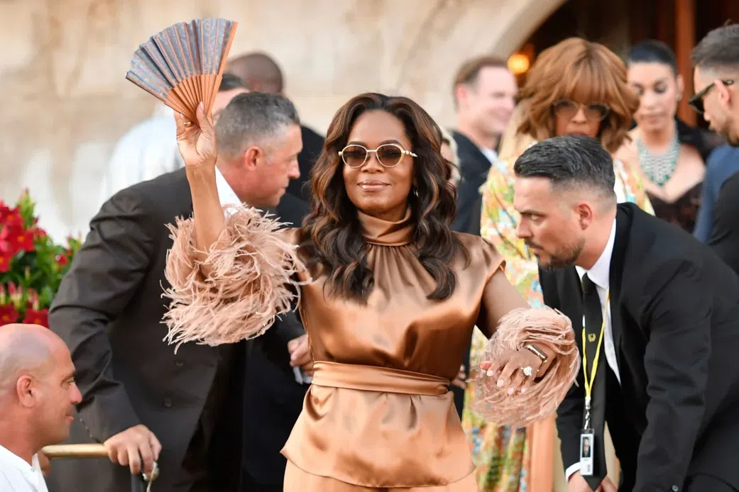 Oprah Winfrey on her way for the final event on Saturday. [Luigi Costantini/AP]