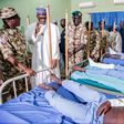 President Muhammadu Buhari visiting injured troops in Maiduguri, Borno State on November 28, 2018