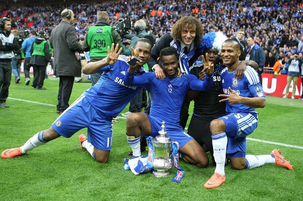Didider Drogba, Mikel John Obi, David Luiz and Florent Malouda