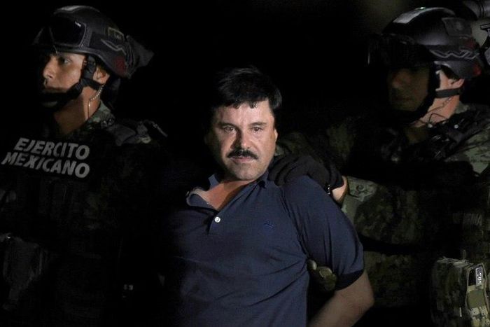 Notorious Mexican drug kingpin Joaquin "El Chapo" Guzman -- seen here in January 2016 when he was captured by Mexican police, the first time -- is on trial in New York for trafficking, money laundering and weapons charges