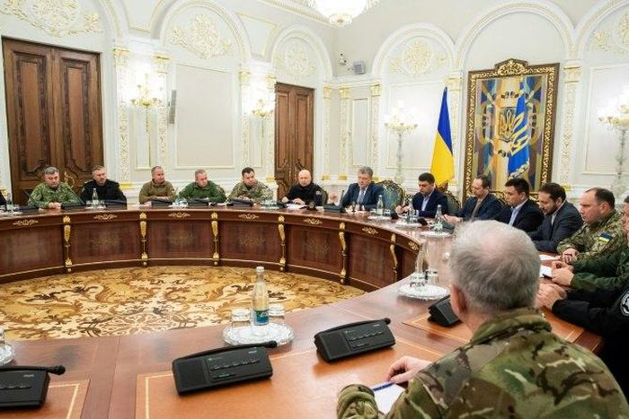 Ukrainian President Petro Poroshenko held a meeting of his military cabinet after the clash with Russia in the Kerch Strait