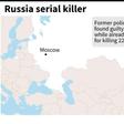 Map locating Irkutsk in Russia where a former policeman was found guilty of 56 murders on December 10, while already serving a life sentence for killing 22 women.