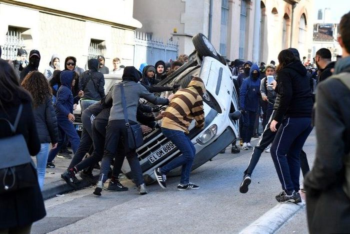 Protests erupted in several cities in France over education reforms