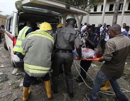 Responders at the scene of a Boko Haram attack (illustration)