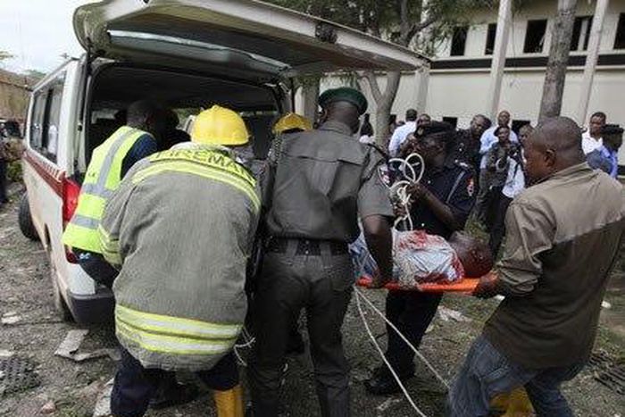 Responders at the scene of a Boko Haram attack (illustration)