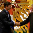 Spain Prime Minister Pedro Sanchez (L) meets with Cuba President Miguel Diaz-Canel during the former's historic visit to the island